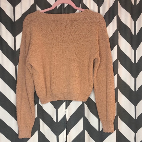Tan/ Deep Pink Sweater - Picture 2 of 2
